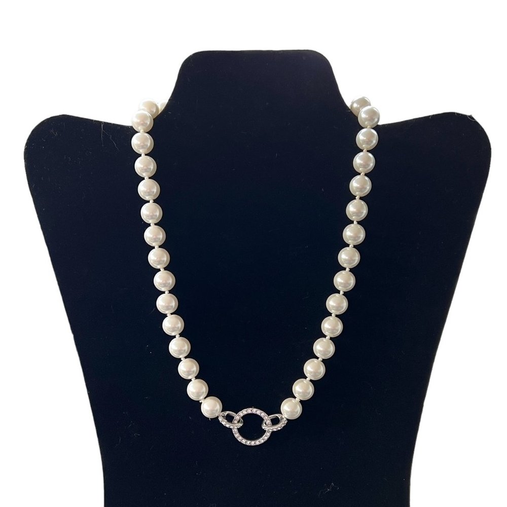 Pearl Necklace, Costume Jewelry, 18" L w/9" drop